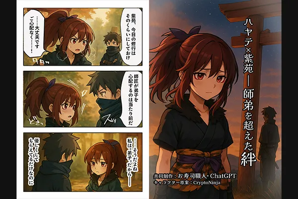 [AI漫画 ハヤテ×紫苑の表紙画像]